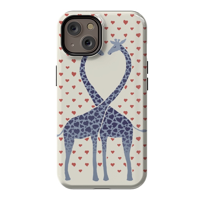 iPhone 14 StrongFit Giraffes in Love a Valentine's Day illustration by Micklyn Le Feuvre