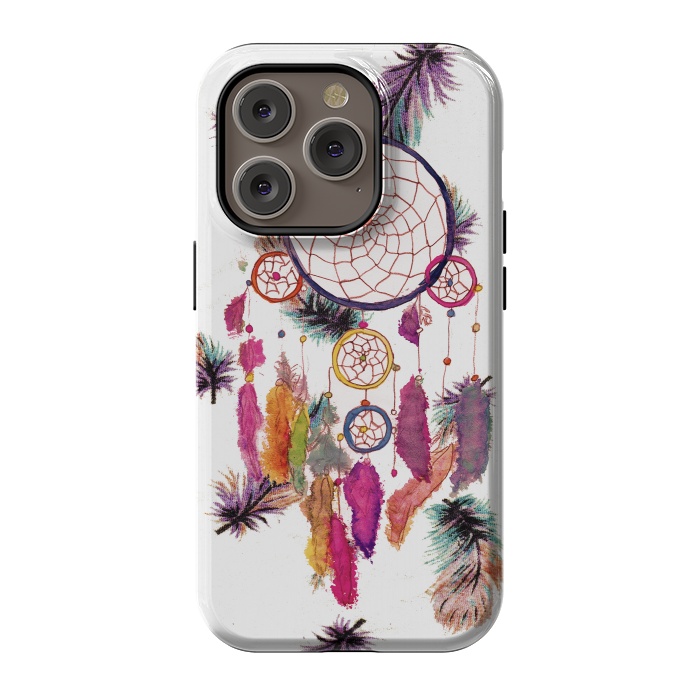 iPhone 14 Pro StrongFit Dreamcatcher and Feather Pattern by Girly Trend