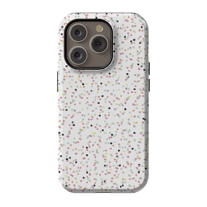 iPhone 14 Pro StrongFit Speckled Rain by Alice Perry Designs