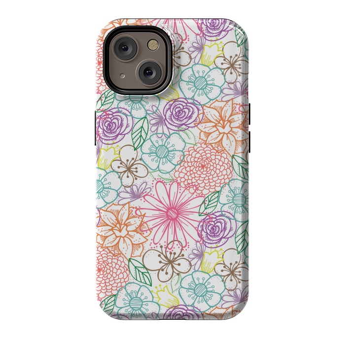iPhone 14 StrongFit Bright Floral by TracyLucy Designs