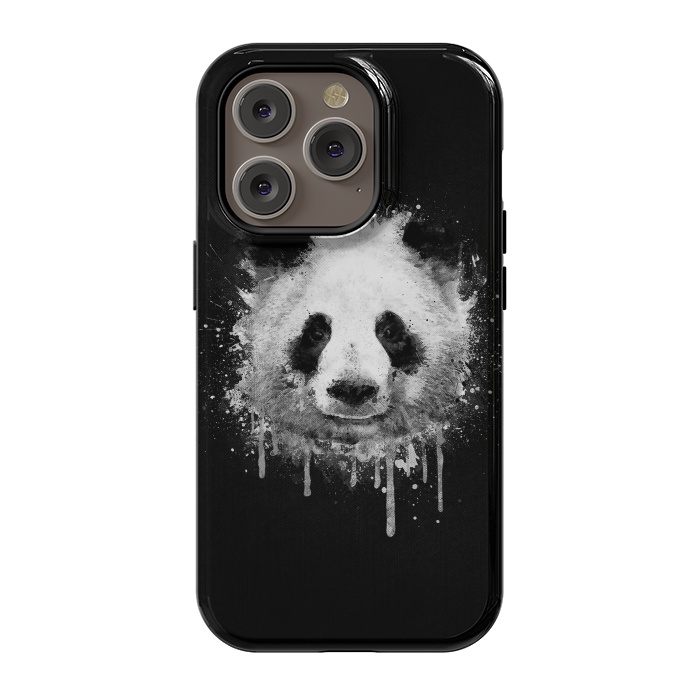 iPhone 14 Pro StrongFit Panda Portrait in Black White by Philipp Rietz