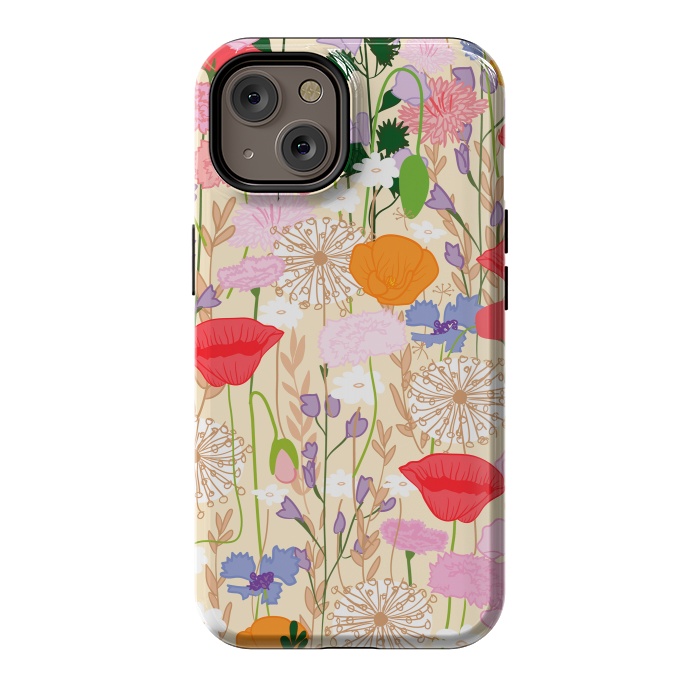 iPhone 14 StrongFit Wildflowers Cream Square by Zoe Charlotte