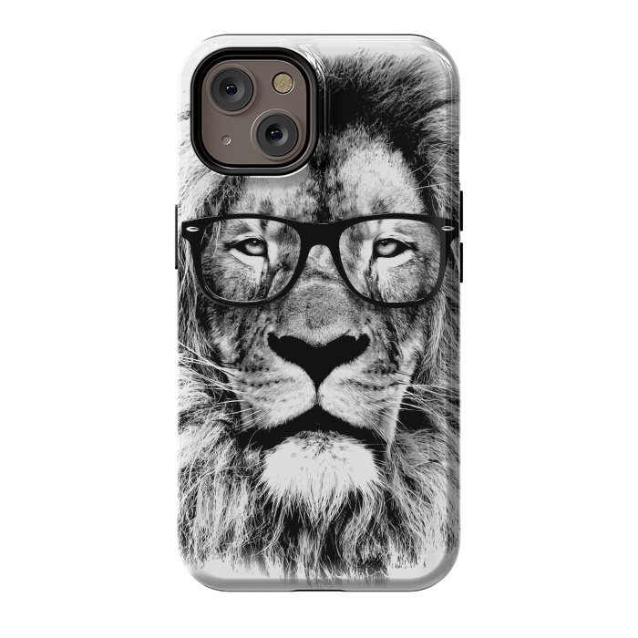 iPhone 14 StrongFit The King Lion of The Library by Mitxel Gonzalez