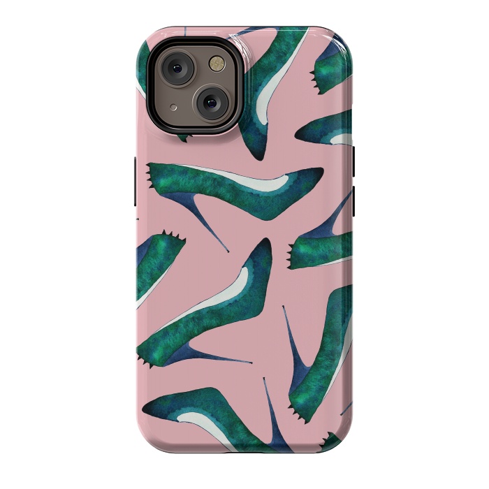 iPhone 14 StrongFit Green With Envy Pink by Amaya Brydon