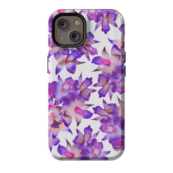 iPhone 14 StrongFit Vintage Floral Violet by Amaya Brydon