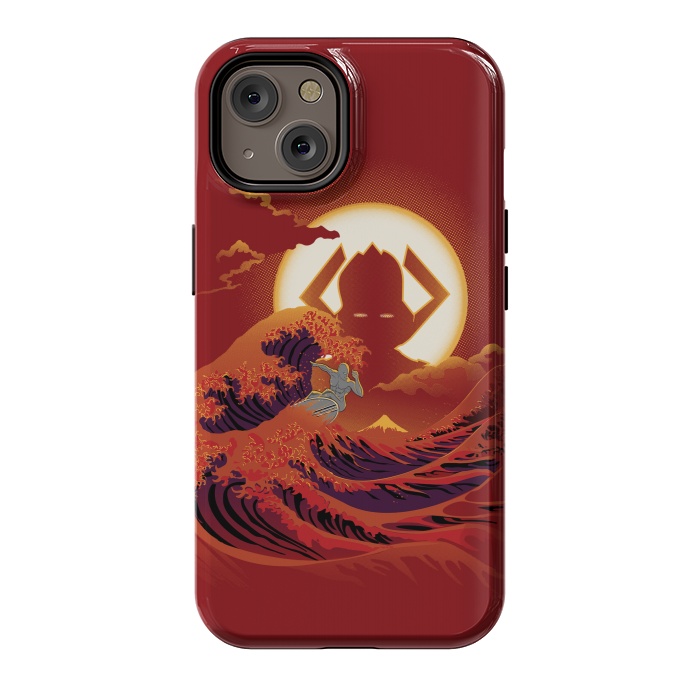 iPhone 14 StrongFit Surfing with the Alien by Samiel Art