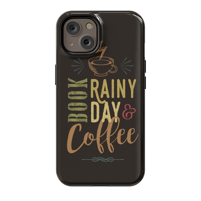 iPhone 14 StrongFit Book, Rainy Day & Coffee (a master blend) by Dellán
