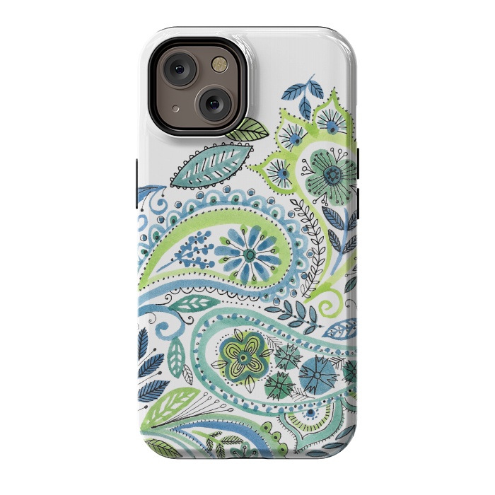 iPhone 14 StrongFit Watercolour Paisley by Laura Grant