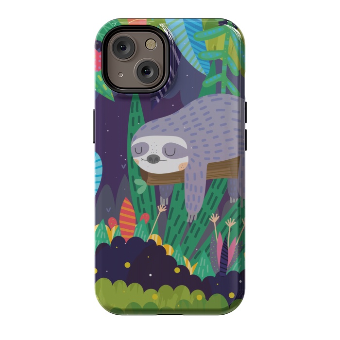 iPhone 14 StrongFit Sloth in nature by Maria Jose Da Luz