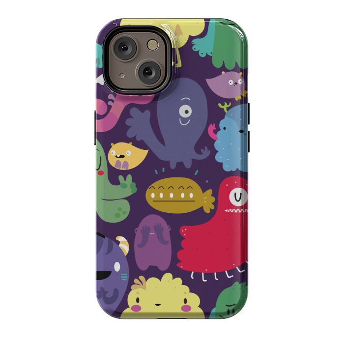 iPhone 14 StrongFit Colorful monsters by Maria Jose Da Luz