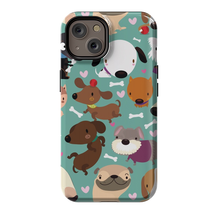 iPhone 14 StrongFit Happy dogs by Maria Jose Da Luz
