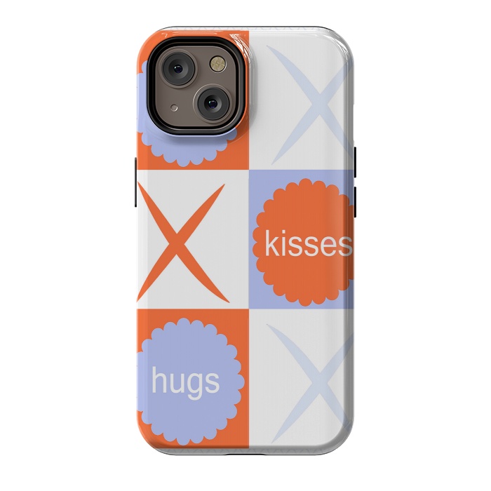 iPhone 14 StrongFit X's & O's -Orange/Lavender by Bettie * Blue