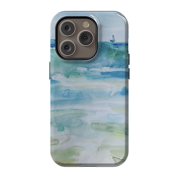 iPhone 14 Pro StrongFit Miami Beach Watercolor #7 by ANoelleJay