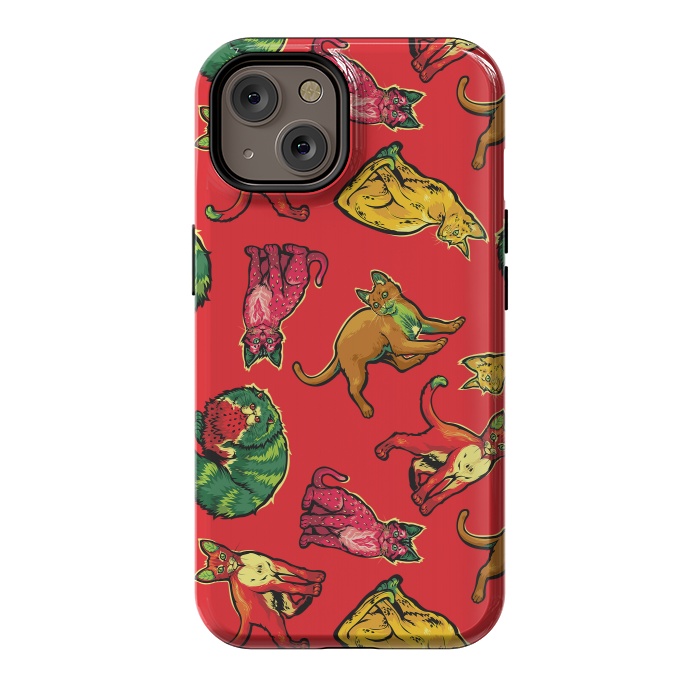 iPhone 14 StrongFit Fruit Cats by Draco