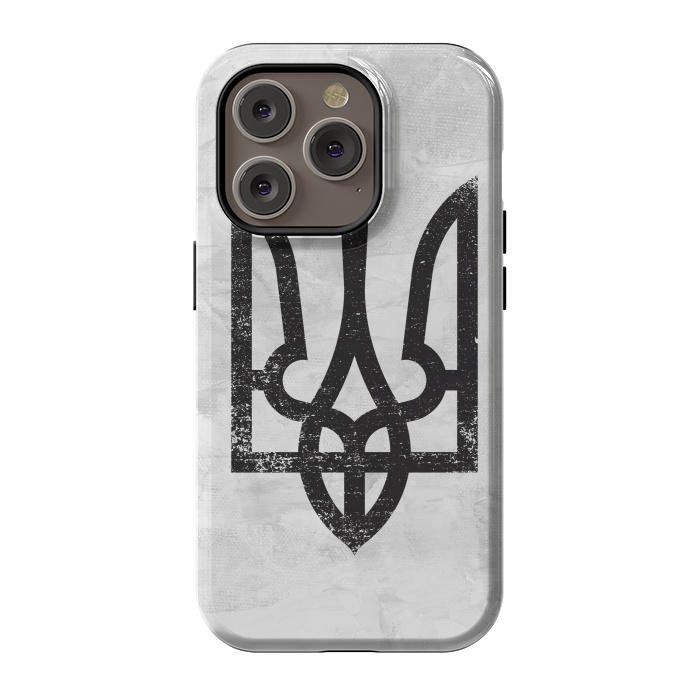 iPhone 14 Pro StrongFit Ukraine White Grunge by Sitchko