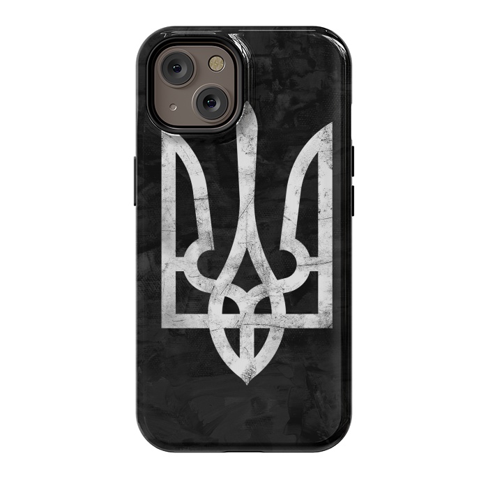 iPhone 14 StrongFit Ukraine Black Grunge by Sitchko