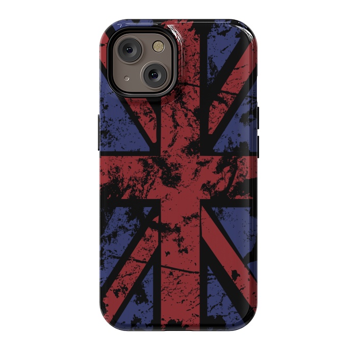 iPhone 14 StrongFit Grunge UK Flag Black by Sitchko