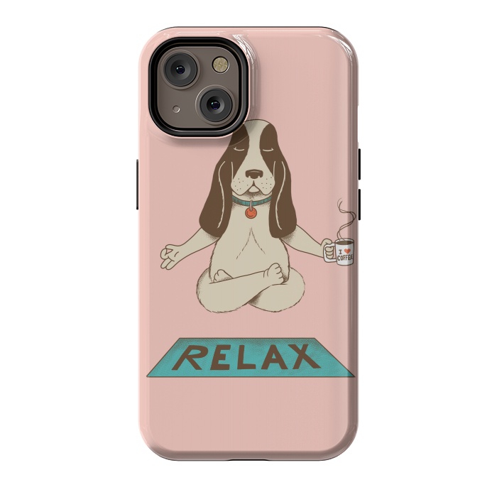 iPhone 14 StrongFit Dog Relax Rose by Coffee Man