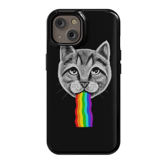 iPhone 14 StrongFit Cat rainbow by Coffee Man