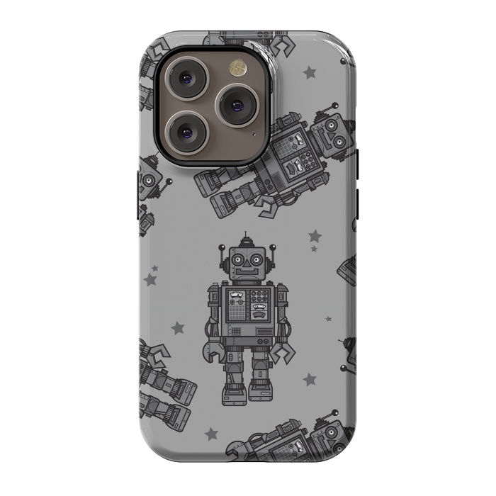 iPhone 14 Pro StrongFit A Vintage Robot Friend Pattern  by Wotto