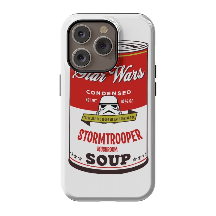 iPhone 14 Pro StrongFit Star Wars Campbells Soup Stormtrooper by Alisterny