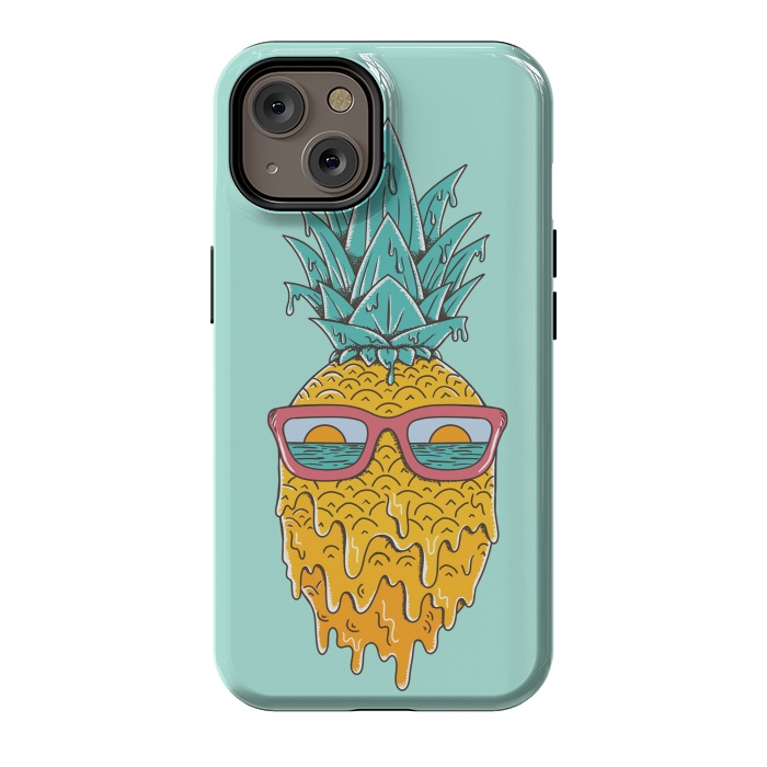 iPhone 14 StrongFit Pineapple Summer Blue by Coffee Man