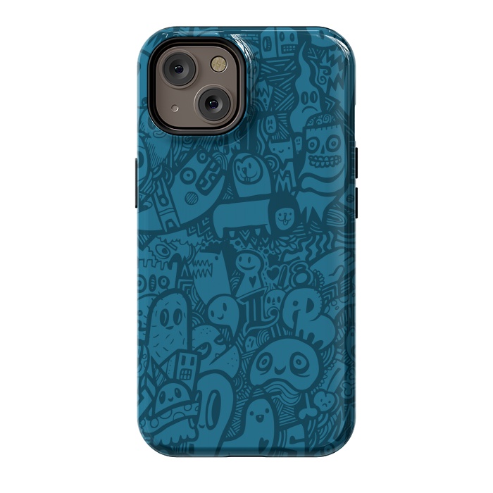 iPhone 14 StrongFit Blue Doodle by Wotto