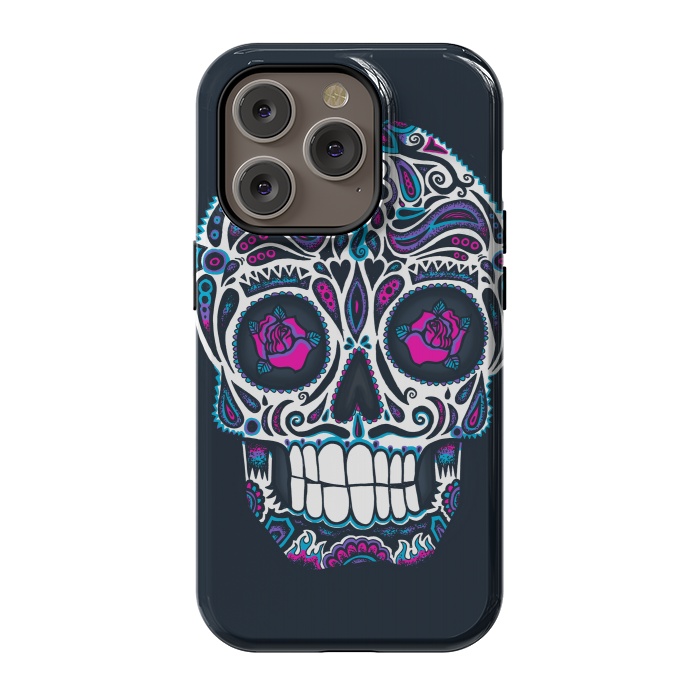 iPhone 14 Pro StrongFit Calavera IV Neon  by Wotto