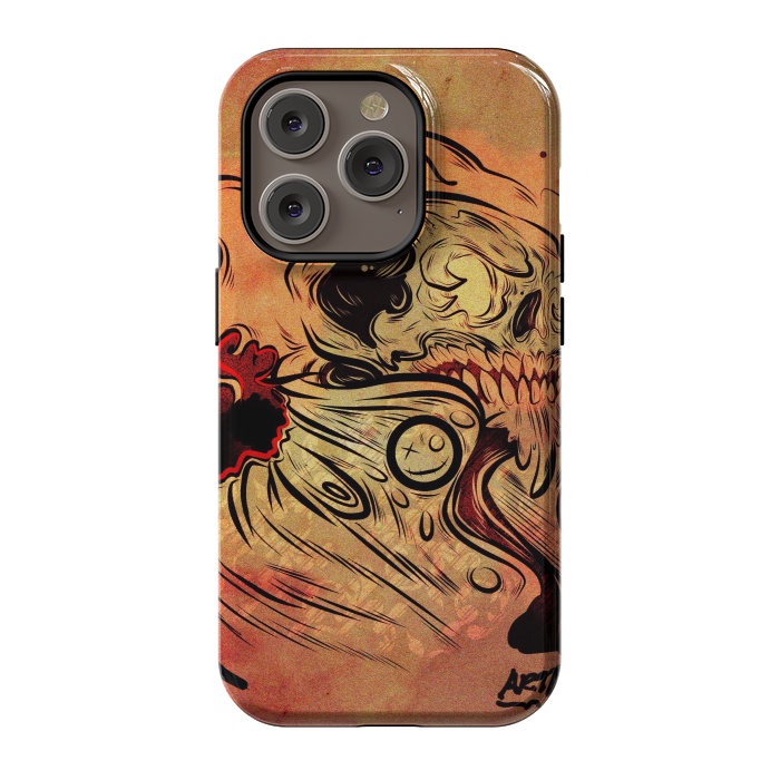 iPhone 14 Pro StrongFit Ghost flame skull by David dejaun johnson