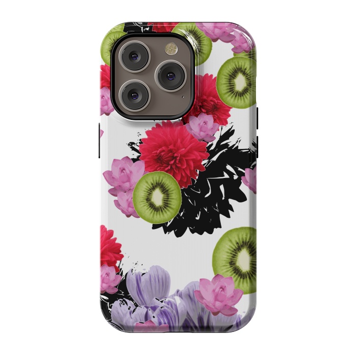 iPhone 14 Pro StrongFit Raining Kiwi by Zala Farah