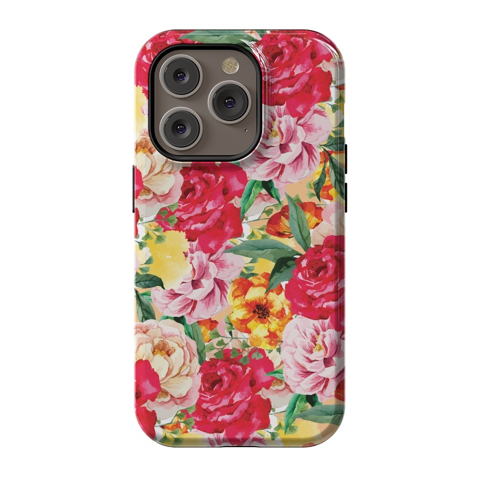 iPhone 14 Pro StrongFit Red Roses by Rossy Villarreal