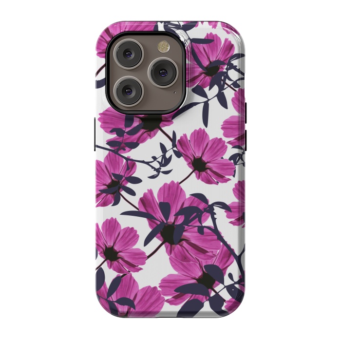 iPhone 14 Pro StrongFit Floral Explorers  (White)  by Zala Farah