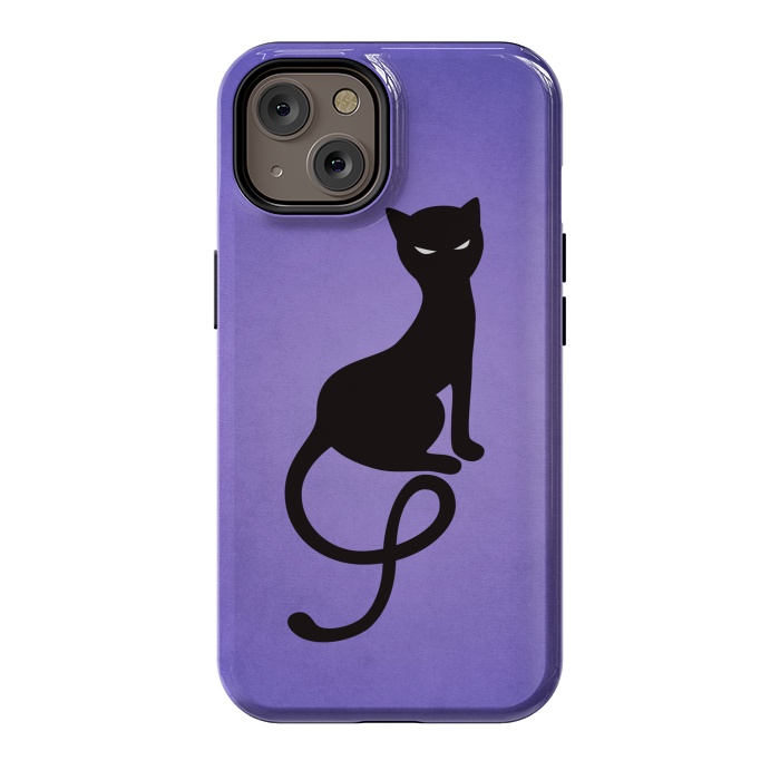 iPhone 14 StrongFit Purple Gracious Evil Black Cat by Boriana Giormova