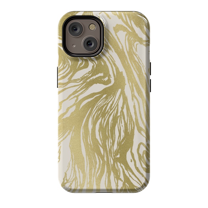 iPhone 14 StrongFit Gold Marble by Caitlin Workman