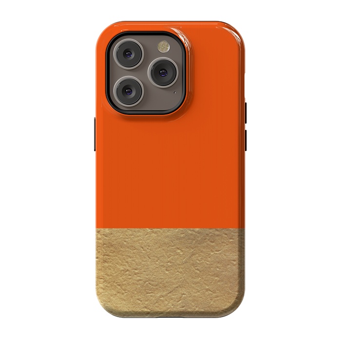 iPhone 14 Pro StrongFit Color Block Red and Gold by Caitlin Workman