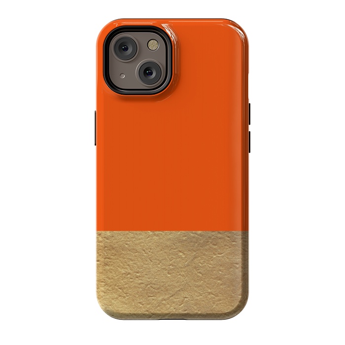 iPhone 14 StrongFit Color Block Red and Gold by Caitlin Workman