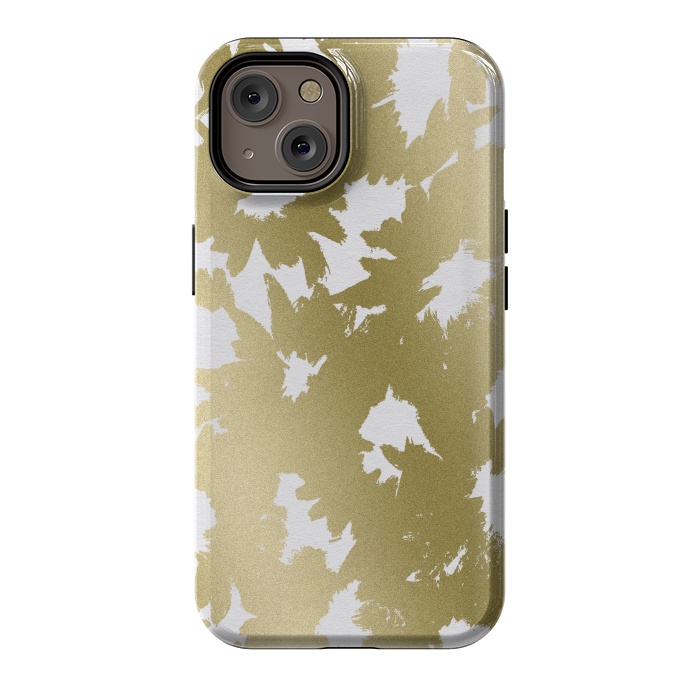 iPhone 14 StrongFit Gold Floral by Caitlin Workman