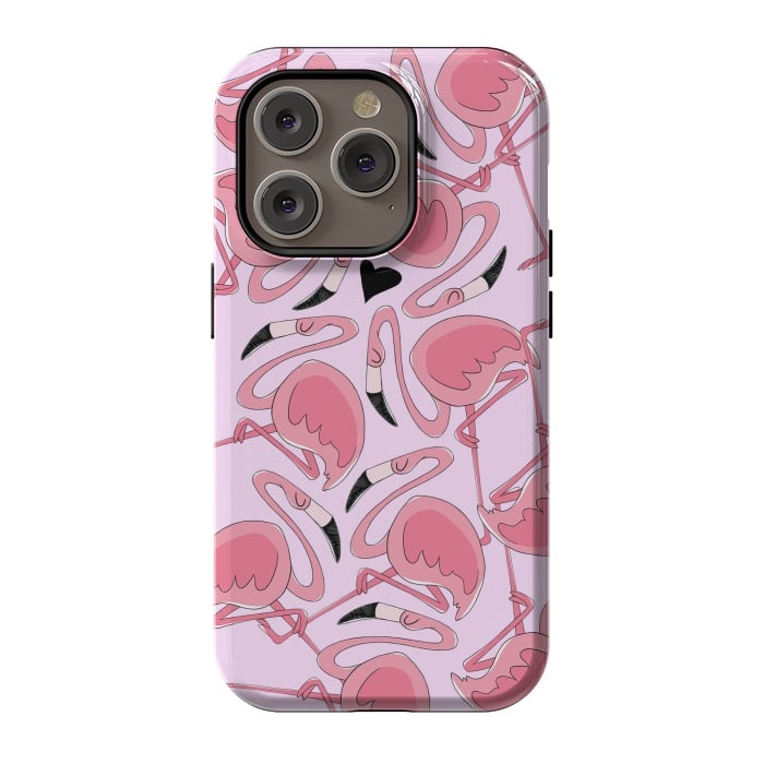 iPhone 14 Pro StrongFit Flamingo Love by Alice De Marco