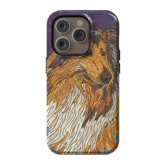 iPhone 14 Pro StrongFit Rough Collie by Lotti Brown