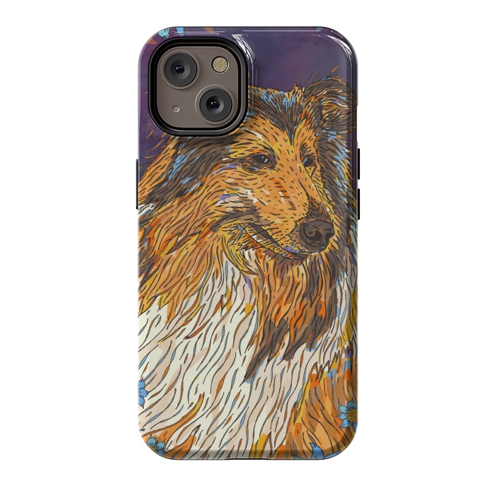 iPhone 14 StrongFit Rough Collie by Lotti Brown