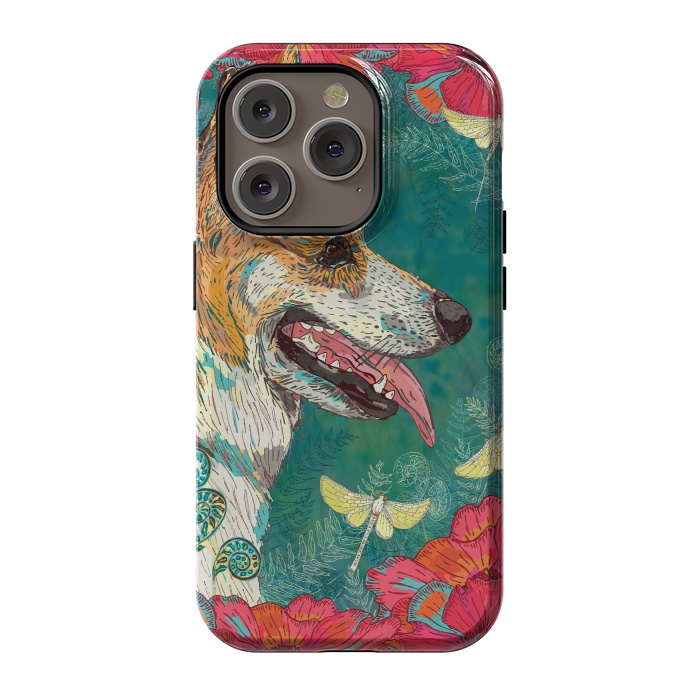 iPhone 14 Pro StrongFit Corgi and Fairies by Lotti Brown