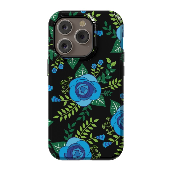 iPhone 14 Pro StrongFit Blue Roses by Rossy Villarreal