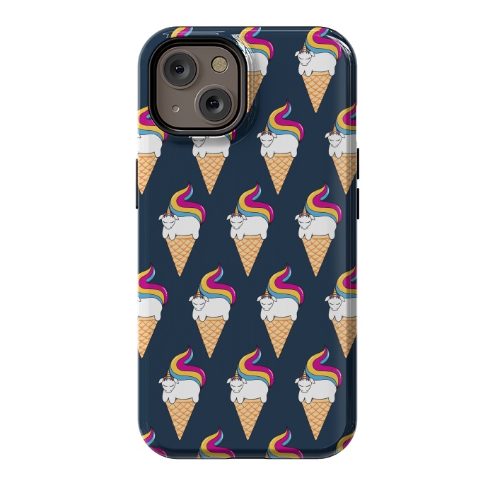 iPhone 14 StrongFit Uni-cone pattern-blue by Coffee Man