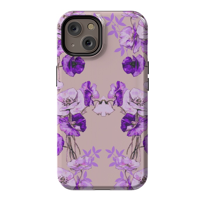 iPhone 14 StrongFit Dramatic Florals (Purple) by Zala Farah