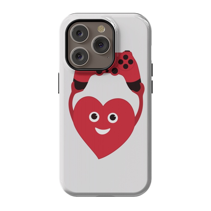 iPhone 14 Pro StrongFit Cute Geek Gamer Heart by Boriana Giormova