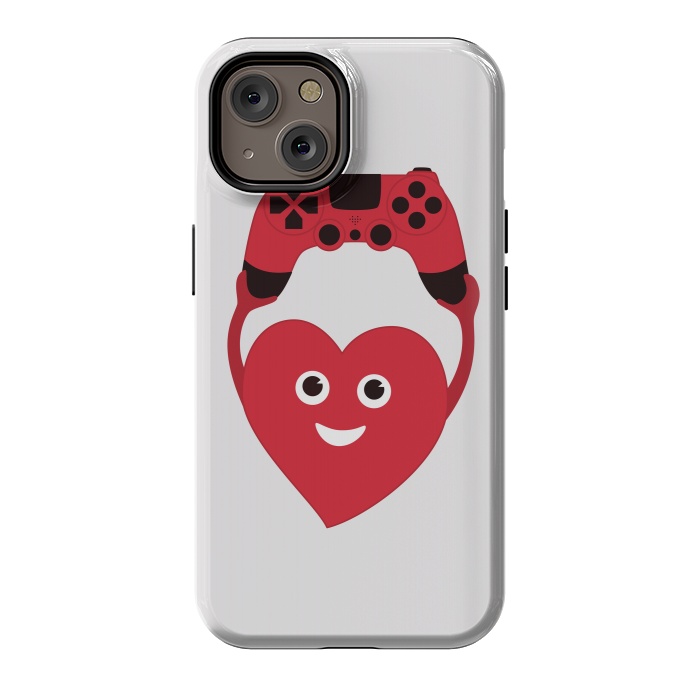 iPhone 14 StrongFit Cute Geek Gamer Heart by Boriana Giormova