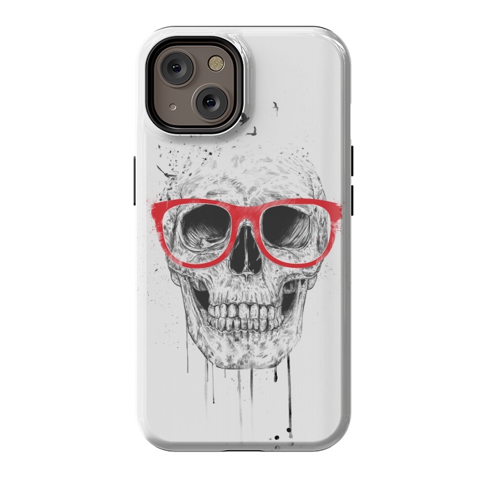 iPhone 14 StrongFit Skull with red glasses by Balazs Solti
