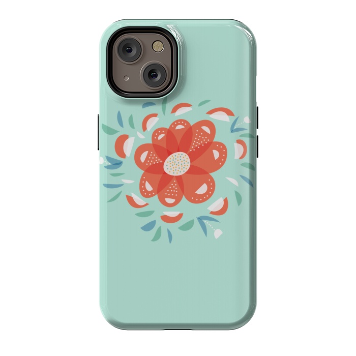 iPhone 14 StrongFit Whimsical Decorative Red Flower by Boriana Giormova