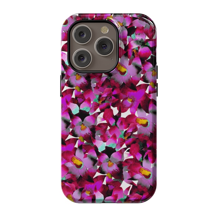 iPhone 14 Pro StrongFit Pink Floral by Amaya Brydon