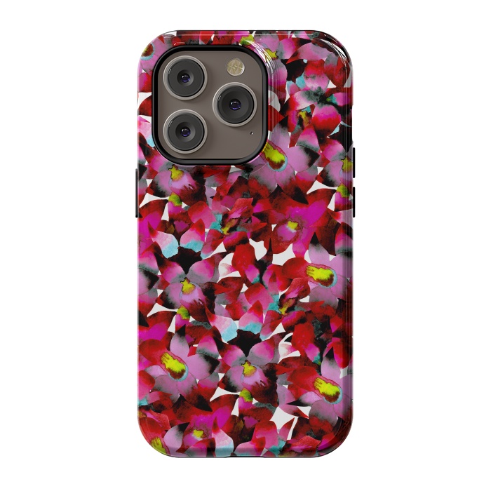 iPhone 14 Pro StrongFit Red Floral by Amaya Brydon